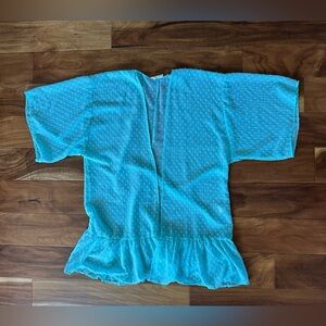 1.4.3 by Line Up Tiffany Blue Swiss Dot Kimono size Small